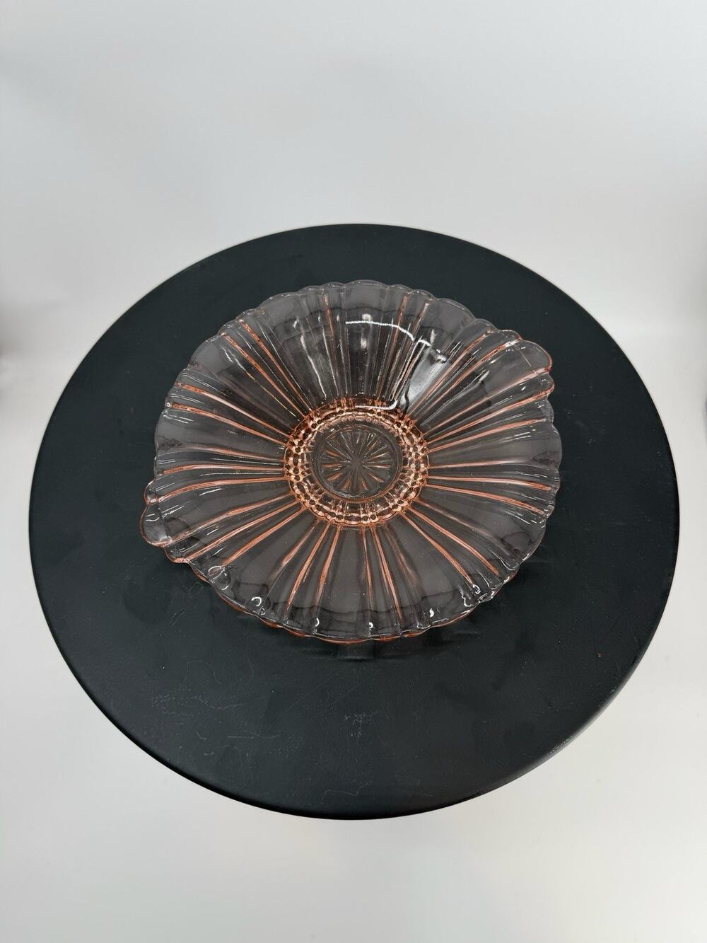 Vintage Pink Depression Glass 8" Diameter Serving Plate
